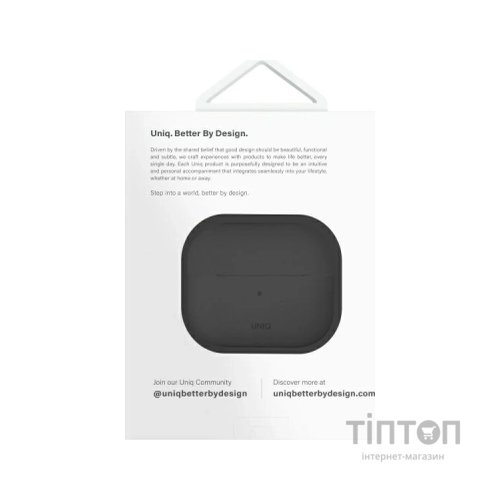 Чохол для навушників Uniq Lino AirPods 4 Silicone Ash Grey (8886463691373)