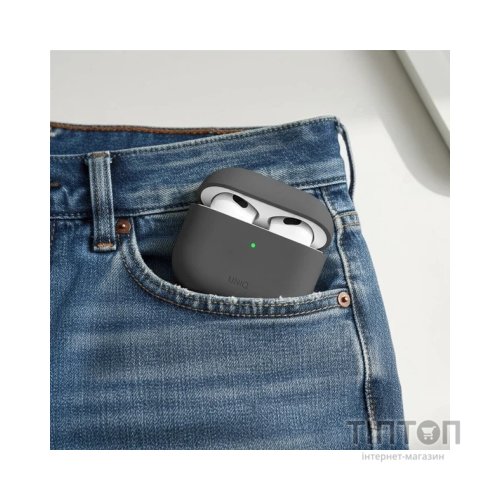 Чохол для навушників Uniq Lino AirPods 4 Silicone Ash Grey (8886463691373)