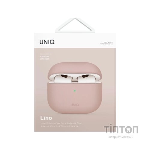 Чохол для навушників Uniq Lino AirPods 4 Silicone Pink Blush (8886463691380)