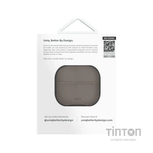 Чохол для навушників Uniq Lyden DS AirPods 4 Flint Grey (8886463691335)