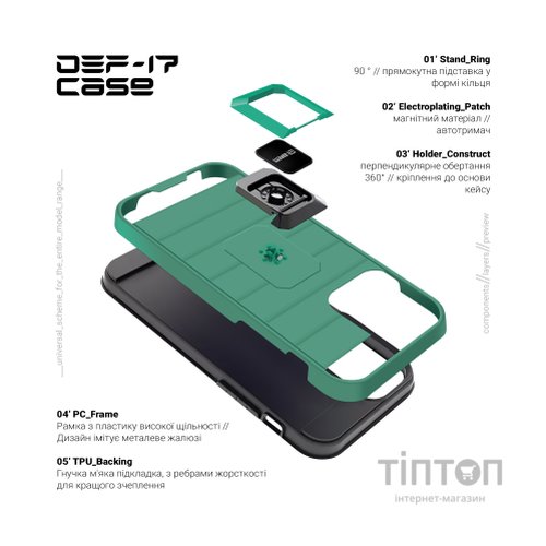Чохол до мобільного телефона Armorstandart DEF17 case Samsung A03 (A035) Military Green (ARM61351)