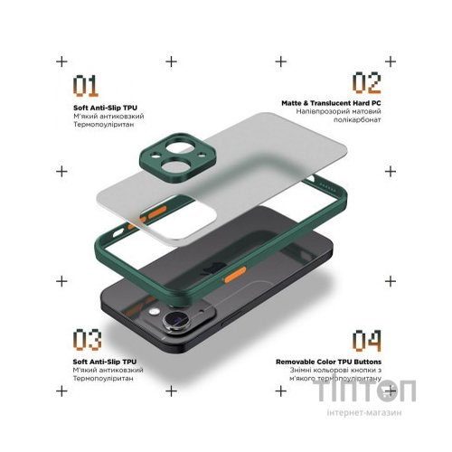 Чохол до мобільного телефона Armorstandart Frosted Matte OPPO A58 4G Dark Green (ARM71066)