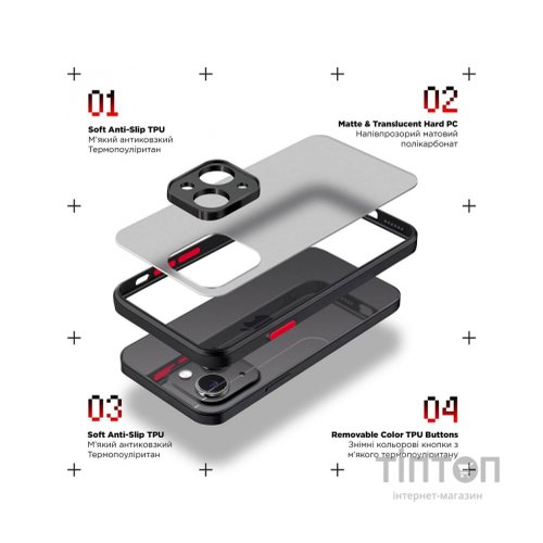 Чохол до мобільного телефона Armorstandart Frosted Matte Tecno Spark 10 4G (KI5q) Black (ARM70497)