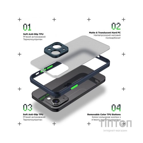 Чохол до мобільного телефона Armorstandart Frosted Matte Tecno Spark Go 2022 (KG5) Navy Blue (ARM72393)