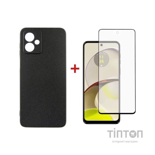 Чохол до мобільного телефона Dengos Kit for Motorola G14 case + glass (Black) (DG-KM-48)