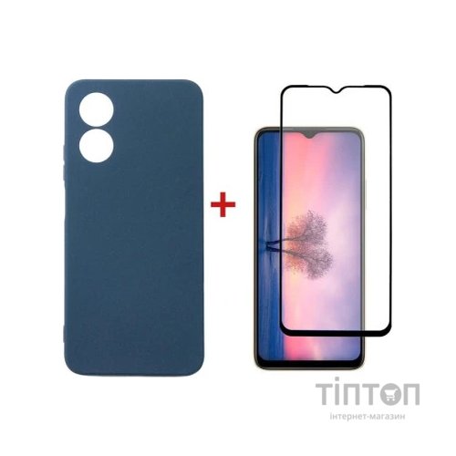 Чохол до мобільного телефона Dengos Kit for OPPO A17 case + glass (Blue) (DG-KM-01)