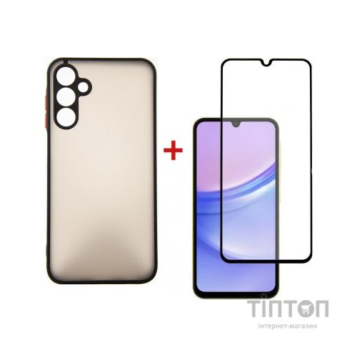 Чохол до мобільного телефона Dengos Kit for OPPO A18 case + glass (Black) (DG-KM-06)