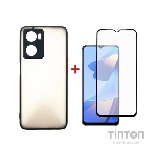 Чохол до мобільного телефона Dengos Kit for OPPO A57s case + glass (Black) (DG-KM-35)