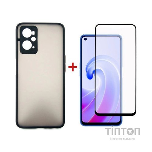 Чохол до мобільного телефона Dengos Kit for OPPO A76 case + glass (Black) (DG-KM-37)
