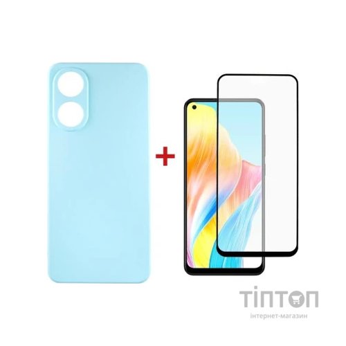 Чохол до мобільного телефона Dengos Kit for OPPO A78 4g case + glass (ice blue) (DG-KM-04)