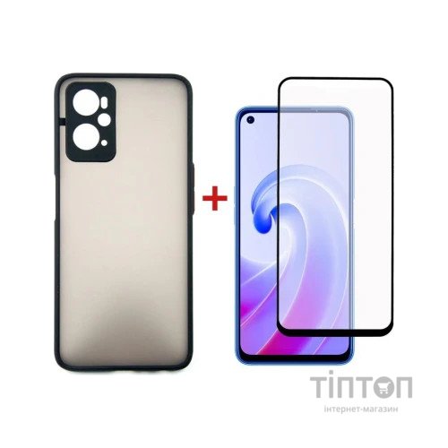 Чохол до мобільного телефона Dengos Kit for OPPO A96 4G case + glass (Black) (DG-KM-38)