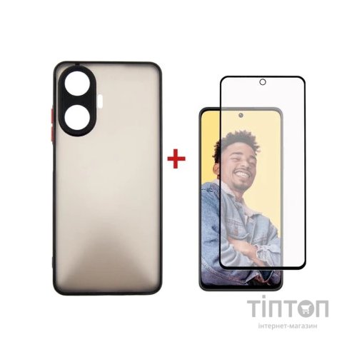 Чохол до мобільного телефона Dengos Kit for Realme C55 case + glass (Black) (DG-KM-34)