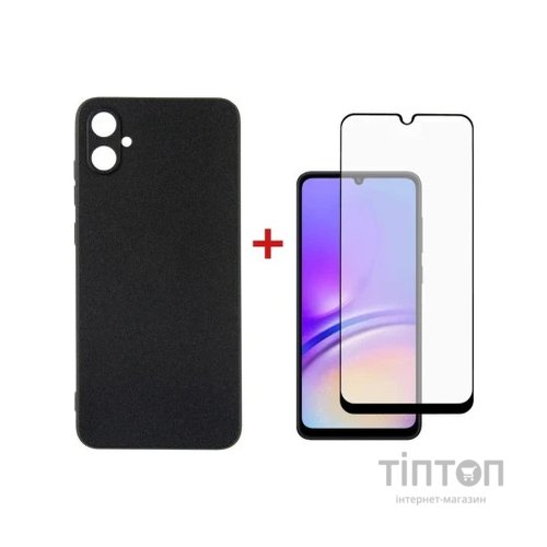 Чохол до мобільного телефона Dengos Kit for Samsung Galaxy A05 (A055) case + glass (Black) (DG-KM-07)