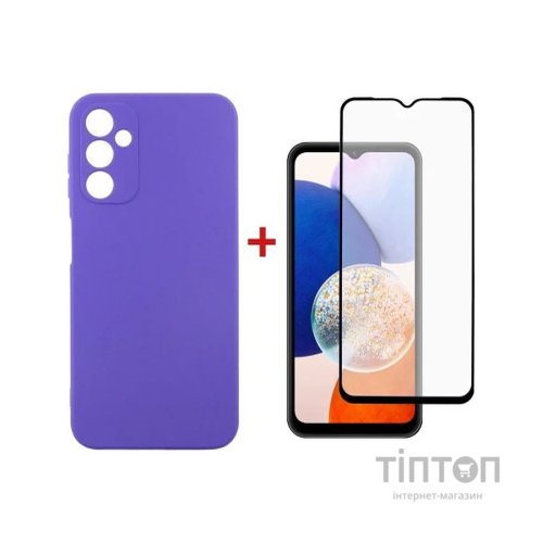 Чохол до мобільного телефона Dengos Kit for Samsung Galaxy A14 5G case + glass (Purple) (DG-KM-13)