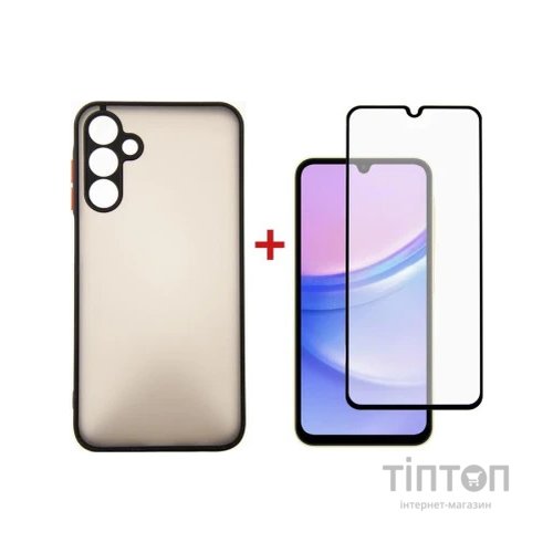 Чохол до мобільного телефона Dengos Kit for Samsung Galaxy A15 case + glass (Black) (DG-KM-69)