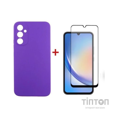 Чохол до мобільного телефона Dengos Kit for Samsung Galaxy A34 5G case + glass (Purple) (DG-KM-42)