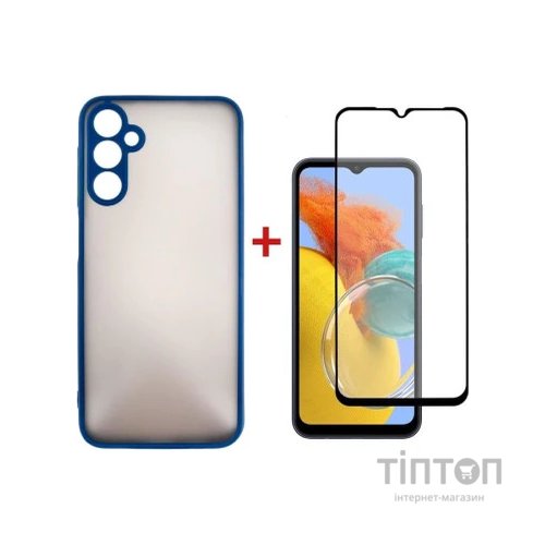 Чохол до мобільного телефона Dengos Kit for Samsung Galaxy M14 case + glass (Blue) (DG-KM-16)