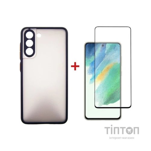 Чохол до мобільного телефона Dengos Kit for Samsung Galaxy S21 FE case + glass (Black) (DG-KM-27)