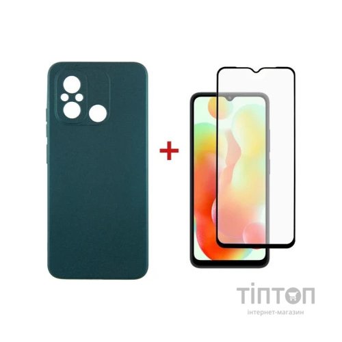 Чохол до мобільного телефона Dengos Kit for Xiaomi Redmi 12C case + glass (Green) (DG-KM-53)