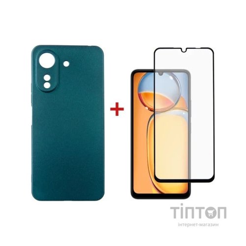 Чохол до мобільного телефона Dengos Kit for Xiaomi Redmi 13C case + glass (Green) (DG-KM-54)