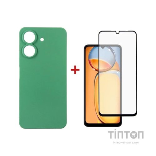 Чохол до мобільного телефона Dengos Kit for Xiaomi Redmi 13C case + glass (Mint) (DG-KM-63)