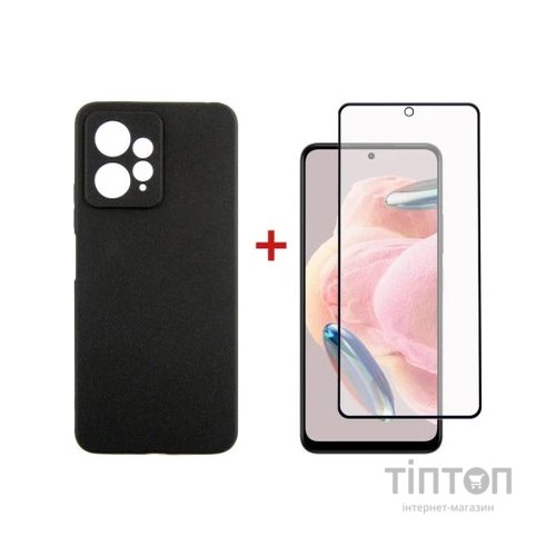 Чохол до мобільного телефона Dengos Kit for Xiaomi Redmi Note 12 4G case + glass (Black) (DG-KM-44)