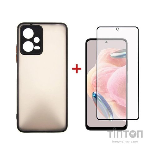 Чохол до мобільного телефона Dengos Kit for Xiaomi Redmi Note 12 5g case + glass (Black) (DG-KM-28)