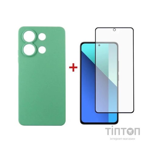 Чохол до мобільного телефона Dengos Kit for Xiaomi Redmi Note 13 4G case + glass (Mint) (DG-KM-62)