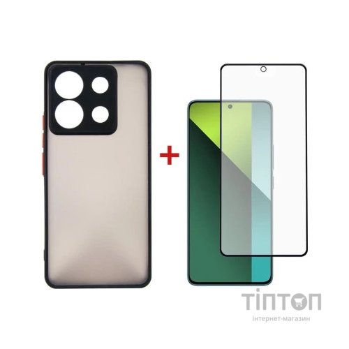 Чохол до мобільного телефона Dengos Kit for Xiaomi Redmi Note 13 Pro 5G case + glass (Black) (DG-KM-68)