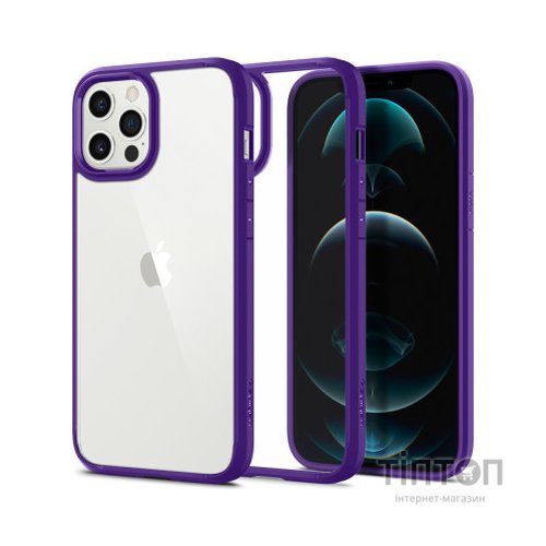 Чохол до мобільного телефона Spigen iPhone 12 Crystal Hybrid, Hydrangea Purple (ACS01478)
