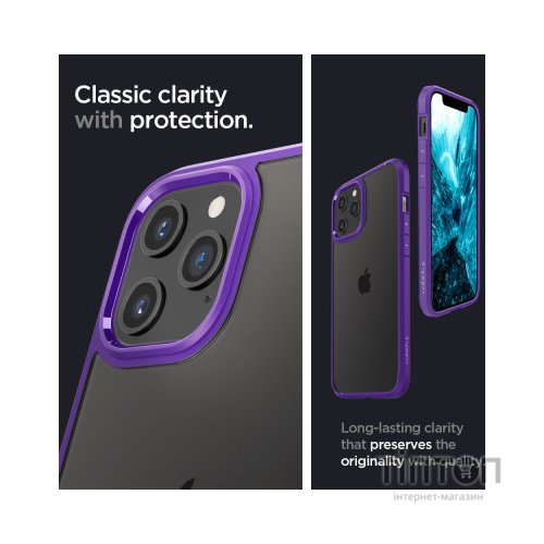 Чохол до мобільного телефона Spigen iPhone 12 Crystal Hybrid, Hydrangea Purple (ACS01478)