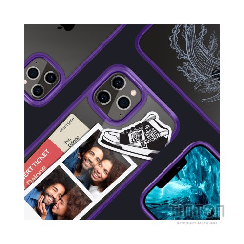 Чохол до мобільного телефона Spigen iPhone 12 Crystal Hybrid, Hydrangea Purple (ACS01478)