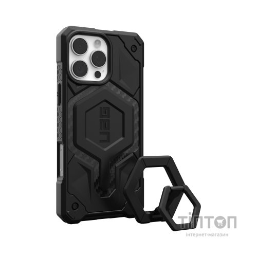 Чохол до мобільного телефона UAG iPhone 16 Pro Max, Monarch Pro Magsafe Carbon Fiber/Black Stand (1144571BV01)