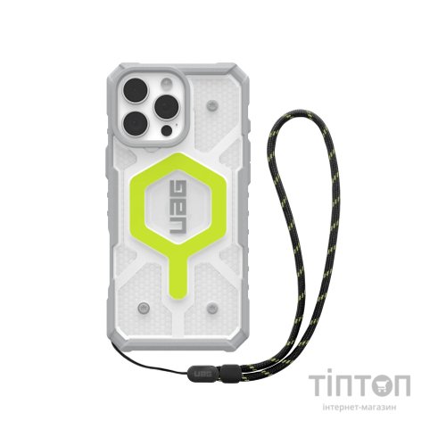 Чохол до мобільного телефона UAG iPhone 16 Pro Max Pathfinder Clear Magsafe Bundle Active Neon Lanyard (1144651BV01)
