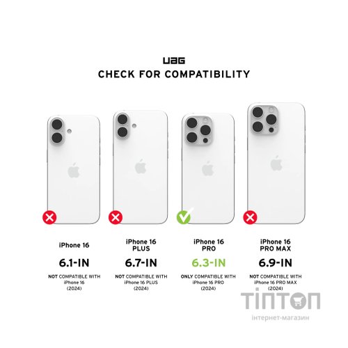 Чохол до мобільного телефона UAG iPhone 16 Pro Plyo Magsafe Ice/White (114480114341)