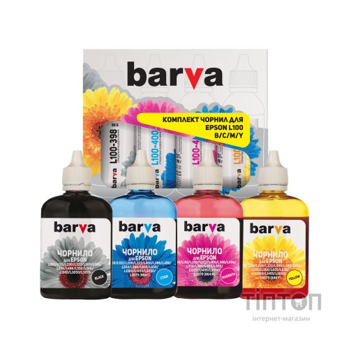 Чорнило BARVA B/C/M/Y 4х90мл для Epson L100/L210/L300/L350/L355