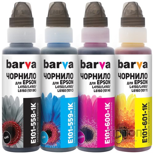 Чорнило BARVA for Epson L4150/L4160 B/C/M/Y 4x100g OneKey (I-BARE-E-101-1K-MP)