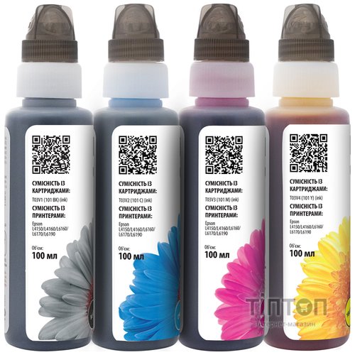 Чорнило BARVA for Epson L4150/L4160 B/C/M/Y 4x100g OneKey (I-BARE-E-101-1K-MP)