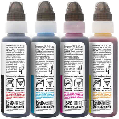 Чорнило BARVA for Epson L4150/L4160 B/C/M/Y 4x100g OneKey (I-BARE-E-101-1K-MP)