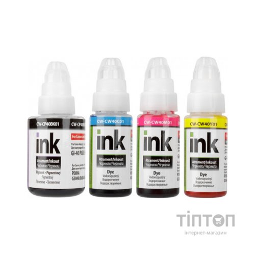 Чорнило ColorWay Canon GI-40 SET BK/С/M/Y 135мл+3х70мл (CW-CP40/CW40SET01)