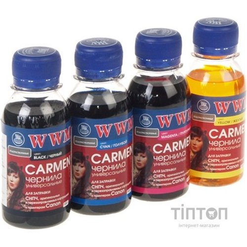 Чорнило WWM B/C/M/Y 4x100мл для Canon Carmen