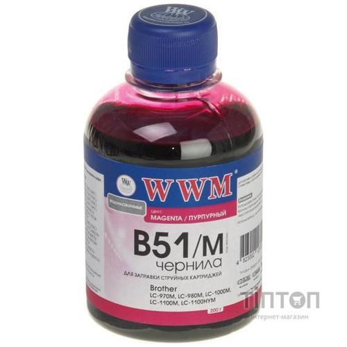 Чорнило WWM B51/M for Brother LC-51/LC1000 200g Magenta (B51/M_200g)