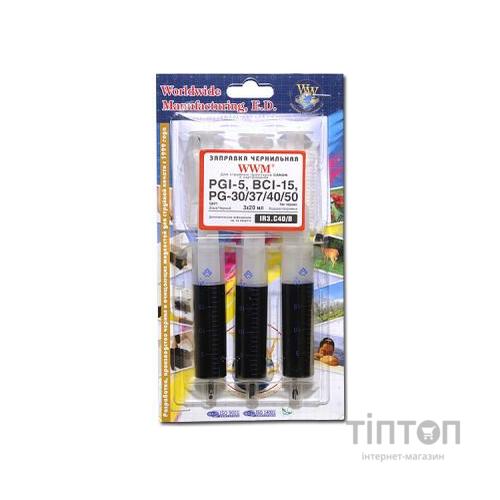 Чорнило WWM CANON PG-40 Black (3x20ml) (IR3.C40/B)