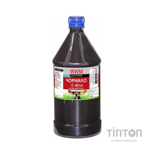 Чорнило WWM Canon PG-40Bk/PG-50Bk/PGI-5Bk 1000г Black pigm. (C40/BP-4)