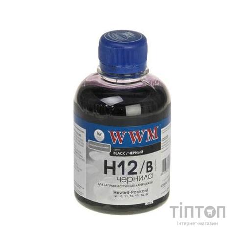 Чорнило WWM H12/B Black 200мл для HP №10/11/12
