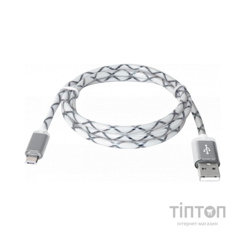 Дата кабель Defender USB08-03LT USB - Micro USB, GrayLED backlight, 1m (87554)