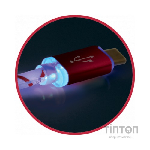 Дата кабель Defender USB08-03LT USB - Micro USB, RedLED backlight, 1m (87556)