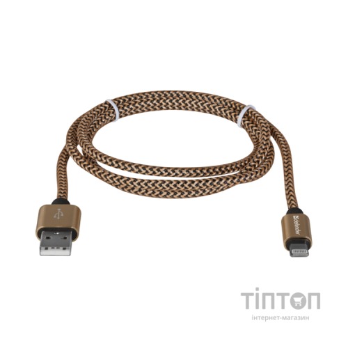 Дата кабель USB 2.0 AM to Lightning 1.0m gold Defender (87806)
