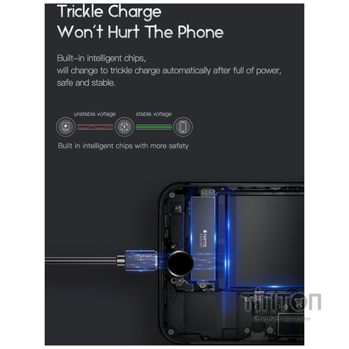 Дата кабель USB 2.0 AM to Micro 5P 0.3m Nets T-M801 Black T-Phox (T-M801 Black)