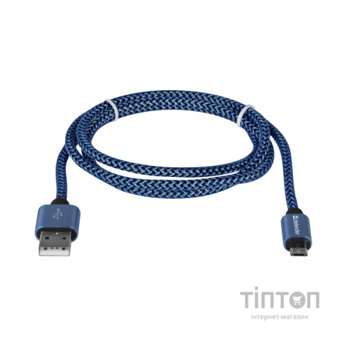 Дата кабель USB 2.0 AM to Micro 5P 1.0m USB08-03T blue Defender (87805)